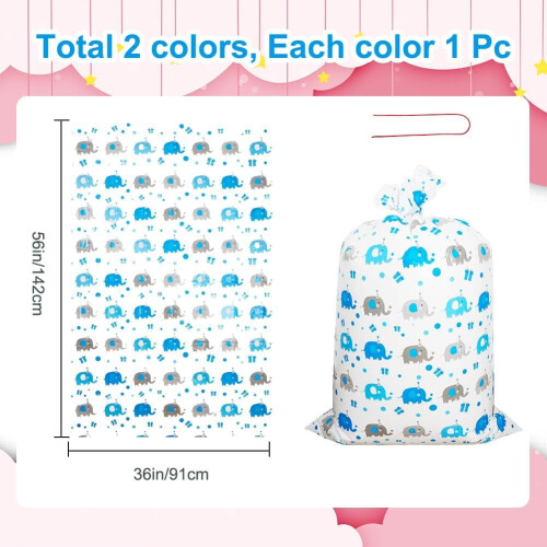 Sacolas grandes para presentes de Natal, 55x36 polegadas, com amarras (2 unidades) 1