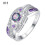 Non-Tarnish Gold Women's CZ Wedding Band Initial Ring Size 2