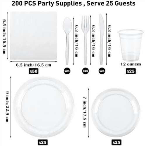 Set di stoviglie usa e getta nere – 400 pezzi, 7" e 9" 1
