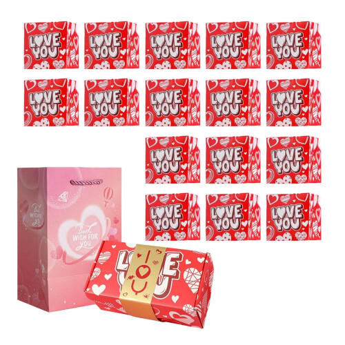 Valentinstag-Pop-Up-Box – 16 rote Papierwürfel 1