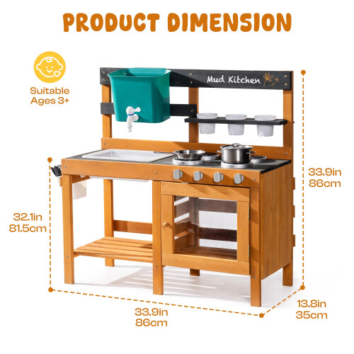 ROBUD Outdoor Mud Kitchen with Real Water Play 1