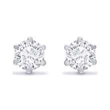 Jewelco London Sterling Silver 1.70CTS Cubic Zirconia 6mm studs Stud Earrings - AES053