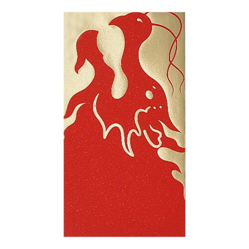 Envelope vermelho para presente com detalhes em dourado, pacote com 10 unidades