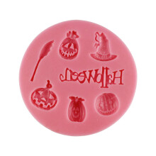 3D Halloween Candy Molds Silicone Skull Pumpkin Broom Witch