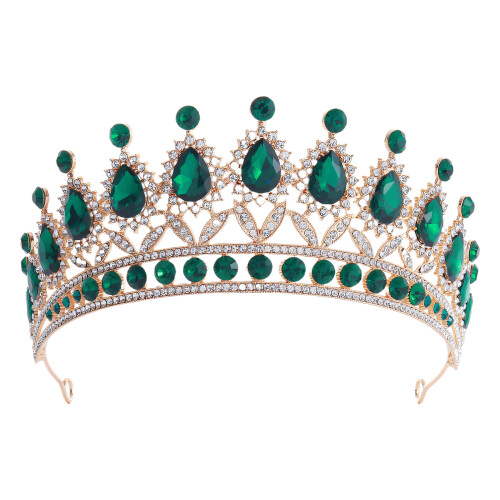 Prinsessekrone Grøn Luksuriøs Tiara til Kvinder1