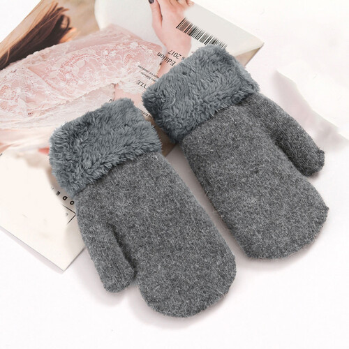 Damen-Strickhandschuhe für den Winter mit Fleecefutter