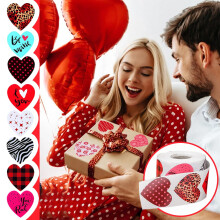 Autocollants en forme de cœur pour la Saint-Valentin (500 pièces)