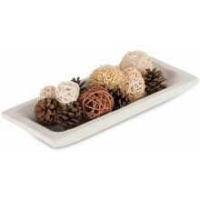 Rustieke houten deegkom van 35,5 cm (14 inch) als decoratief middelpunt.