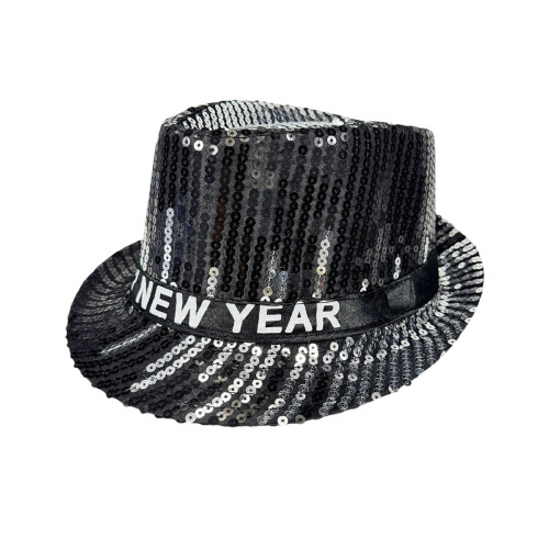 Cappello a secchiello con paillettes, unisex, per festival e feste.