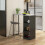 Homcom HOMCOM Breakfast Bar Table with 3-Tier Storage Shelf and Wine Rack, Black 1