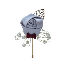 Broche de rosa para ramillete de boda y fiesta.