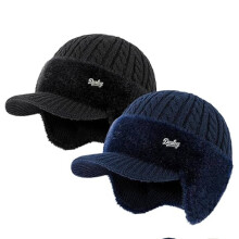 Gorro de punto de invierno para hombre con orejeras.