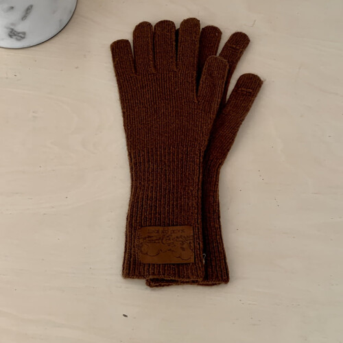 Dames wollen retro gestreepte handschoenen – volledige vinger, touch