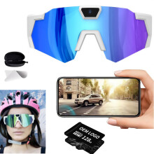 4K Baseball Glasses with Camera Smart Camera Glasses-冰蓝镜片A款 128