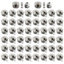 50Pcs Plate Support Clips with Screws Concealed Cabinet-Grey