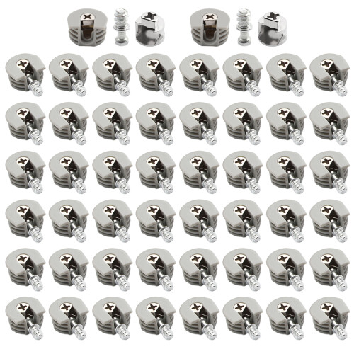 50Pcs Plate Support Clips with Screws Concealed Cabinet-Grey