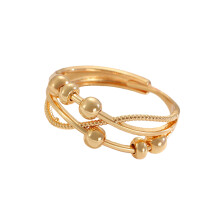 Luxury Rotatable Bead Open Ring Women's-03 k c gold 6367