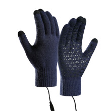 USB-verwarmde handschoenen in marineblauw, verstelbare warmte, touchscreen