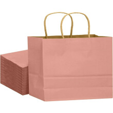 Vaaleanpunaiset lahjapaperipussit 12,6 x 9,8 x 4,3 tuumaa – 32 kpl