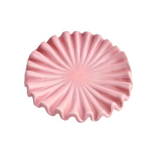 Keraaminen koristeellinen kulho, valkoinen, pinkki, 14,5 cm