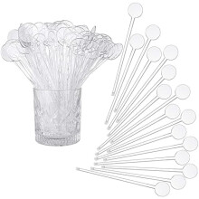 240 genomskinliga plastpinnar, 18 cm skivtopp