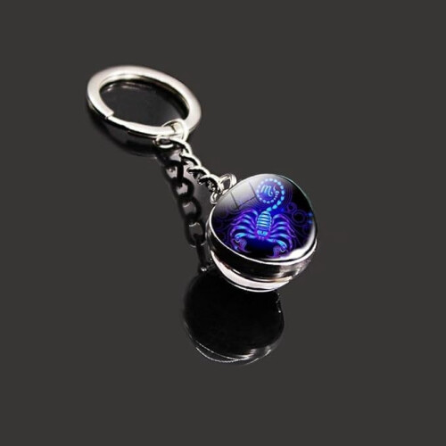 Porte-clés Scorpion unisexe avec pendentif en cristal