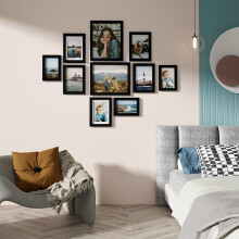 Picture Frames Collage Set Black 10 Pack 4x6 5x7 8x10