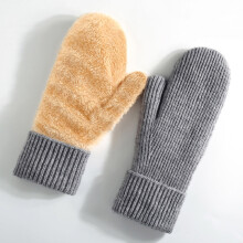 Damen-Winterhandschuhe, doppellagig gestrickt