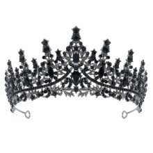 Tiara de coroa prateada com strass para mulheres (1 peça)