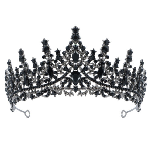 Tiara de coroa prateada com strass para mulheres (1 peça)