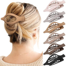 Pinzas para el cabello estilo francés con forma de garra plana – Paquete de 6, 11,4 cm, antideslizantes