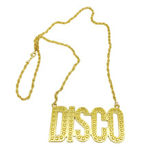 Gouden legering disco ketting voor een jaren 80 feest – 35 cm
