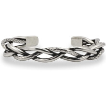 Antikes silbernes Federarmband, verstellbar