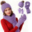 Winterstrickmützen-Set, einfarbig, 3-teilig 1