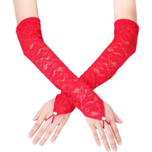 Gants longs en dentelle sans doigts pour femmes, 40 cm
