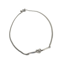 Contemporary Titanium Steel Necklace With Eye Catching Knot
