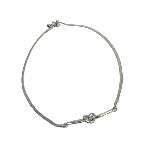 Collier chaîne serpent noué Unique et moderne en acier titane