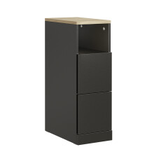 SoBuy Nachttisch 2 Schubladen Schwarz 35x20x60 cm