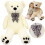 Urso de pelúcia de 140 cm, creme, com laço. 1