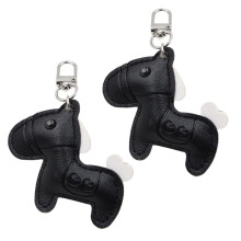 2xHorse Charm Porte-clés en cuir PU Décoration de sac Design-4