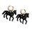 Boucles d'oreilles pendentif cheval sculpté exagéré, Design-Noir 1