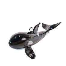Porte-clés dauphin baleine en verre à la mode, pendentif