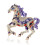 Broche légère de conception de cheval strass étincelants-Violet 1
