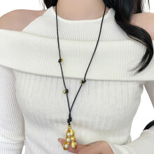 Collier élégant en alliage en forme de cacahuète, chaîne-Or