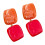 1 paire de boucles d'oreilles carrées teintes à la main,-Rouge 1