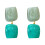 1 Pair Stylish Square Earrings Resin Texture Comfortable-Green 1
