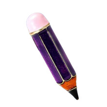 Unique Geometric Pencil Enamel Brooch Alloy Materials-Purple