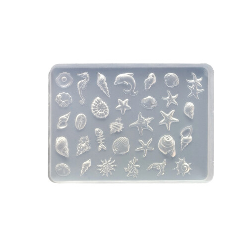 Summer Beach Style Silicone Shell Nail Mold High Clarity Mini