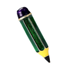 Handmade Enamel Pencil Brooch Alloy Statement Jewelry-Green
