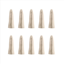 10 Stück Fingerschutz aus Leder. cremeweiß. für die Schmuckherstellung